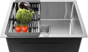 Prestige 24" X 18" X 10" SINGLE BOWL SS-304 GRADE HANDMADE KITCHEN SINK Vessel Sink
