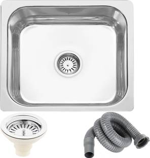 Fossa Stainless Steel Single Bowl Kitchen Sink 18 X 16 X 8 inch with Sink Coupling FMS-01 Vessel Sink