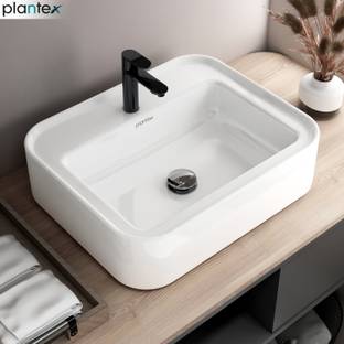 Plantex Ceramic Wash Basin/Table Top Wash Basin for Bathroom/Basin for Home- (APS-1176) Wall Hung Basin
