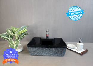 Inlet TableTop & Wall Mount Premium Ceramic WashBasin M22 with Waste Pipe&Coupling set (16*12*5)(M22) Wall Hung Basin