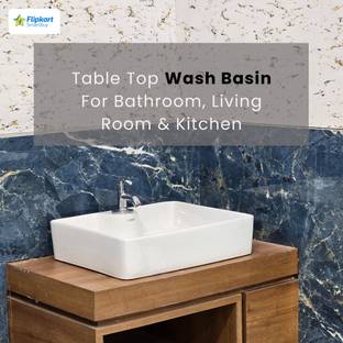 Flipkart SmartBuy TT-02 Premium Grade Ceramic's White Table Top Wash Basin Table Top Basin