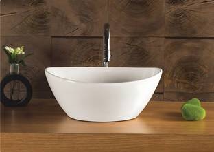Gajanand Ultra Premium Designer Ceramic Wash Basin(White) (41.5*34.5*16.5) CM VERY STYLISH BEAUTIFUL CERAMIC WASH BASIN / Table Top Basin