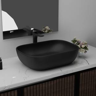 ZOOQ Ceramic Basin For Bathroom/ Table Top Wash Basin/ Basin For Bathroom/ Washbasin - Marble Finish Table Top Basin