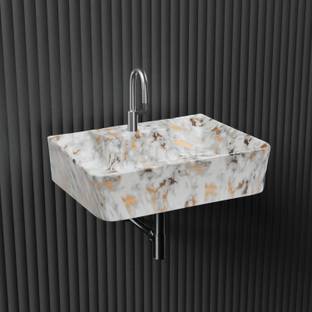 NEKSTONE Wall Mount basin & tebal top basin Ceramic Wash Basin Glossy 708 (12x16x5 inch) Table Top Basin