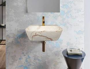 DELTA Table Top & Wall Mount Ceramic Wash Basin(DD2-09) DD2(16*12*5)(M09) Wall Hung Basin