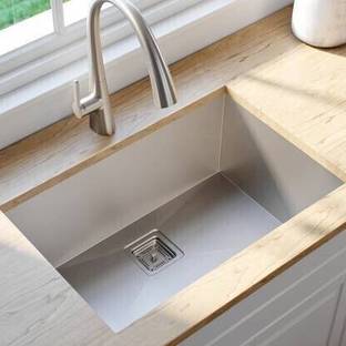 MESSINA 24 X 18 X 10 HANDMADE KITCHEN SINK 304 GRADE HEAVY-DUTY PREMIUM QUALITY CHROME 304 HANDMADE sound proof KITCHEN SINK HEAVY-DUTY PREMIUM QUALITY CHROME MATT FINISH (24"×18"×10") SILVER vessel sink DL_0.7A Vessel Sink