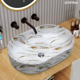 Plantex Tabletop Wash Basin for Bathroom/Designer Ceramic Basin/Wash Basin for Home Counter Top