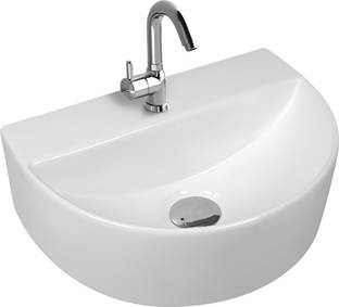 Sesto CUB Ceramic Wall Mount & Table Top Basin for Bathroom/Living Room/Outdoor Space ST011 Wall Hung Basin