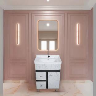 paradox studio Freestanding Bathroom Vanity Washbasin Cabinet With Storage for Bathroom & Home ECO-24-D2 Table Top Basin