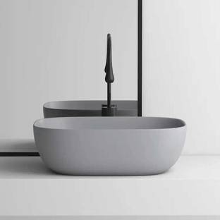 Flipkart Perfect Homes Premium Ceramic Wash Counter top (matt) 18x13x5 inch grey matt Table Top Basin