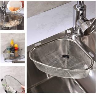 Hudioo Kitchen Triangle Sink Strainer, Corner Sink Strainer Kitchen Triangle Sink Strainer Corner Basin