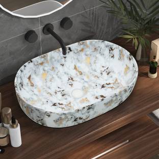 Plantex Ceramic Washbasin for Bathroom/Bathroom Basin/Tabletop Wash Basin for Home/Hotel Counter Top