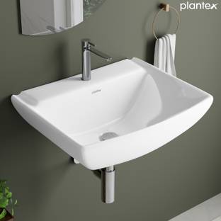 Plantex Ceramic Wash Basin/Wash Basin for Bathroom/Basin for Home- (APS-1174) Wall Hung Basin