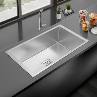 chirag 30x18x10 Kitchen Sink 30 Inches Handmade Single Bowl SS304 Stainless Steel Sink CKS3018HM | HANDAMDE KITCHEN SINK | PREMIUM QUALITY| MATT | Vessel Sink