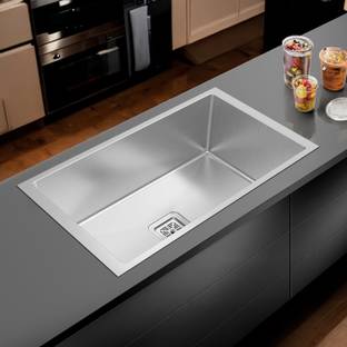 chirag 32x20x10 Kitchen Sink 32 Inches Handmade Single Bowl SS304 Stainless Steel Sink CHM241810 | HANDAMDE KITCHEN SINK | PREMIUM QUALITY| MATT | Vessel Sink