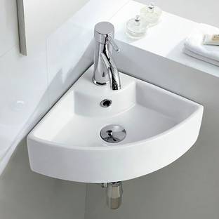 Glexero Premium Quality New Style Wall Hanging Wash Basin. Big Size Corner Basin. Wall Hung Basin