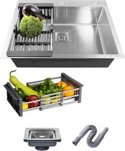Flipkart SmartBuy 24"x18"x10" Tap Hole Handmade Kitchen Sink Single Bowl Sound Proof Stainless HANDMADE (24"x18"x10" TAP HOLE) KITCHEN SINK SINGLE BOWL Vessel Sink