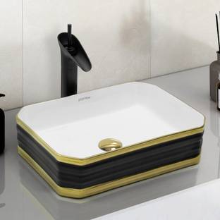 Plantex Ceramic Washbasin for Bathroom/Countertop Basin (18x13x5 Inch) Ceramic Basin for Bathroom/Table Top Basin/Washbasin for Bathroom - (EQTT-390) Counter Top
