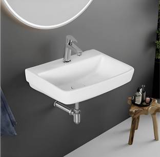 Sesto REX Ceramic Wall Hung Wash Basin for Bathroom/Kitchen/Living or Any Outdoor Area ST001 Wall Hung Basin