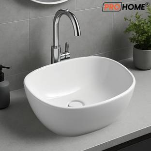 ProHome Zen Wash Basin | Table Top Ceramic Sink | Modern Countertop Basin |Glossy Finish Table Top Basin