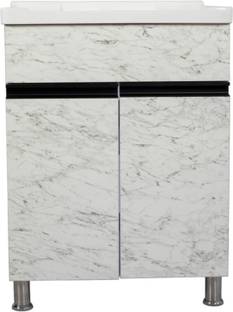 Allora world HDHMR BATHROOM VANITY (STONE MARBLE PATTERN WITH BLACK G - HANDLE) KAO516 Table Top Basin