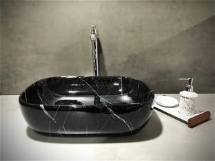 DELTA Premium Designer Wash Basin(0025) with Waste Pipe & Coupling set (18*13*5) Table Top Basin