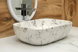 Lofina Ceramic Premium Designer Table Top Counter Top Wash Basin Ceramic Wash Basin DSM 1002 (L45XW32.5XH12.5 Cm) Counter top Ceramic Wash Basin Table Top Basin Table Top Basin