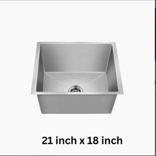 NIRALI Kitchen Sink Square Molly 21" x 18" x 9" Inch | 535 mm x 460 mm |Sharp, Sleek & Futuristic Designs| Premium Kitchen Sinks Vessel Sink