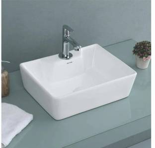 DELTA Table Top Premium Ceramic Wash Basin(12*16 inch) (White) (19*14*5)(White) Table Top Basin