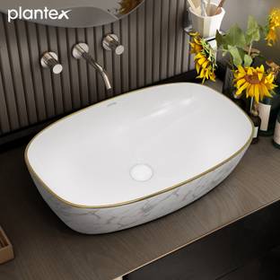 Plantex Ceramic Basin for Bathroom/Table Top Ceramic Basin/Washbasin for Bathroom Counter Top