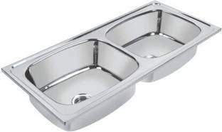 Goonj Glossy Finish Stainless Steel Sink with SS Coupling And adjustable Plastic Pipe Monarch_37x18x8_DB Vessel Sink