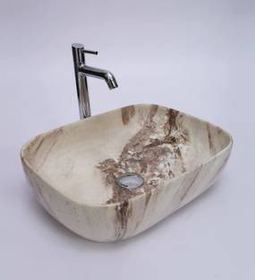 Bherunath Table Top Wash Basin For Bathroom | Counter Top Wash Basin For Living Room | Bathroom Sink/Basin (45 x 32 x 15 CM) Counter Top