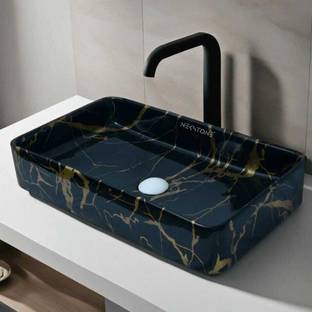 NEKSTONE Premium Designer Ceramic Wash Basin Counter (Glossy) 24x14x5 inch slate 404 Table Top Basin