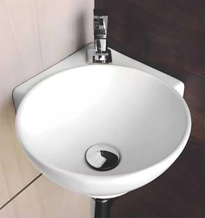 NEXIS Premium ceramic Corner basin (14x14x5 inch) (18x13x5) Table Top Basin