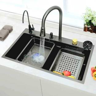 DR CARTRIDGE POINT Kitchen Sink with Waterfall and Pull-down Faucet/304 Grade Stainless Steel Sink Kitchen Sink with Waterfall and Pull-down Faucet/304 Grade Stainless Steel Sink Vessel Sink
