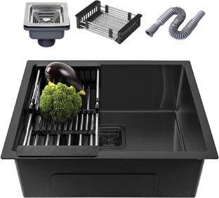MIGSA 24 X 18 X 10 Premium Handmade Kitchen Sink Undermount Stainless Steel Kitchen Sink Single Bowl Heavy Duty Vessel Sink