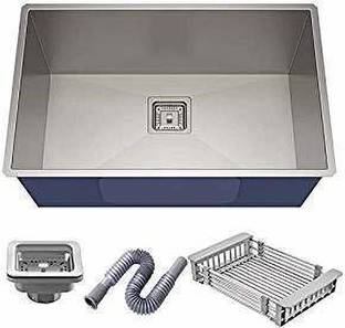 Aarvik 24" X 18" X 10" Kitchen Sink Stainless Steel HANDMADE SINK Silver (MATT FINISH) Vessel Sink