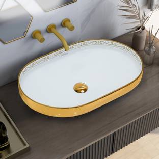 Plantex Ceramic Basin/Washbasin for Bathroom/Tabletop Basin for Home/Office/Hotel (NCTT-344) Counter Top