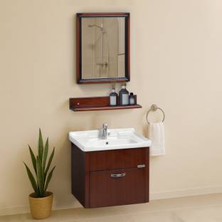 Plantex Wash Basin with Cabinet/Unbreakable Wall Mount Vanity with Cabinet Cabinet for Bathroom Organizer - (APS-561) Wall Hung Basin