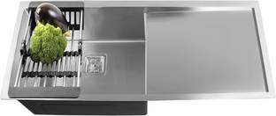 Fossa 40"x18"x10" Inch Single Bowl with Drain Board Premium Handmade Kitchen Sink FS-24 Vessel Sink