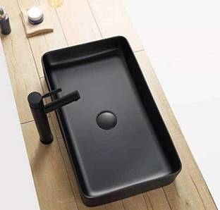 NEXIS DESIGNER COUNTER W.ASH BASIN (24x14x5 matt FINISH) 24x14 Black Matt Table Top Basin