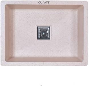 CURATE Quartz Kitchen Sink Red Stone Granite Finish- 24x18x9 inch Red Stone | CURATE A306 Top Mount