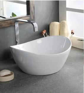 Joyo Cera Vessel Sink For Bathroom & Living Room Dimension 400 x 332 x 150 MM Ceramic Crystal White Counter Top Wash Basin Table Top Wash Basin (Dimension 16 X 13 Inch ) Glossy Finish/Table Top Sink/Super White Color Table Top Basin