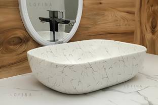 Lofina Ceramic Premium Designer Table Top Counter Top Wash Basin Ceramic Wash Basin DSM 1013 (L45XW32.5XH12.5 Cm) Counter top Ceramic Wash Basin Table Top Basin Table Top Basin
