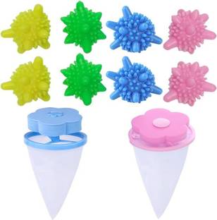 K.B.SALES 2 Pcs Washing Machine Hair Filter Mesh Bag 10 Pcs Silicone Laundry Balls Washing Machine Dryer Lint Filter