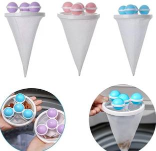 MIXCO Washing Machine Floating Lint Mesh Bag Net Hair Filter Remover Net Pouch Dishwash Bar
