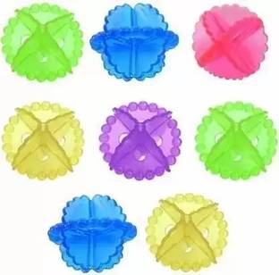 KUBAVA Round Washing Ball for Washing Machine, 8 Pc, Multi color, Silicon Detergent Bar