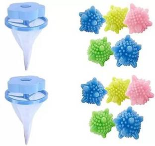 Qweezer 10Pcs Washing Machine Laundry balls & 2 Lint catcher filtter net Detergent Bar