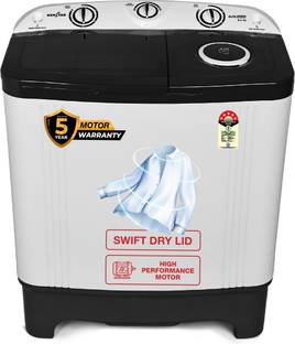 Kenstar 6.5 Kg Swift Dry Lid Semi Automatic Top Load Washing Machine White, Grey