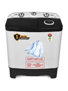 Kenstar 6.5 Kg Swift Dry Lid Semi Automatic Top Load Washing Machine White, Grey